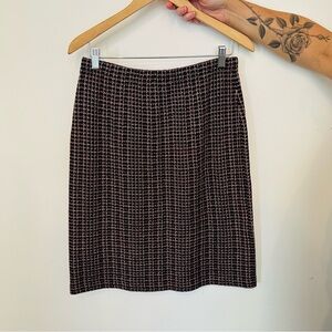 St. John Black and Pink Knit Pencil Skirt